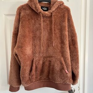 UGG Plush Sherpa Hoodie in Rust